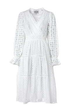 Broderie Lace V-Neck Dress