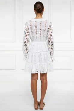 Broderie Lace V-Neck Dress