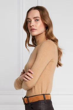 Buttoned Knit Roll Neck