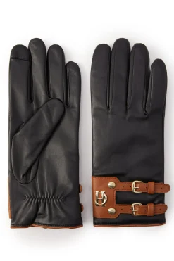 Contrast Leather Gloves