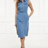 Denim Sleeveless Shirt Dress