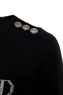 Diamante Long Sleeve Crew Neck Tee