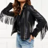 Fringed Leather Biker Jacket