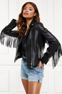 Fringed Leather Biker Jacket