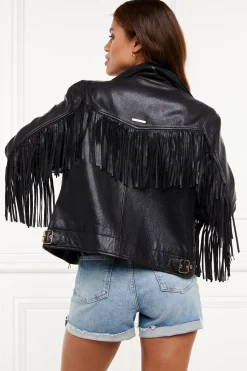 Fringed Leather Biker Jacket