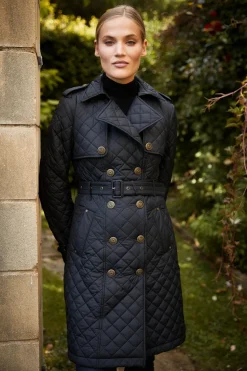 Grayson Quilted Trench Coat