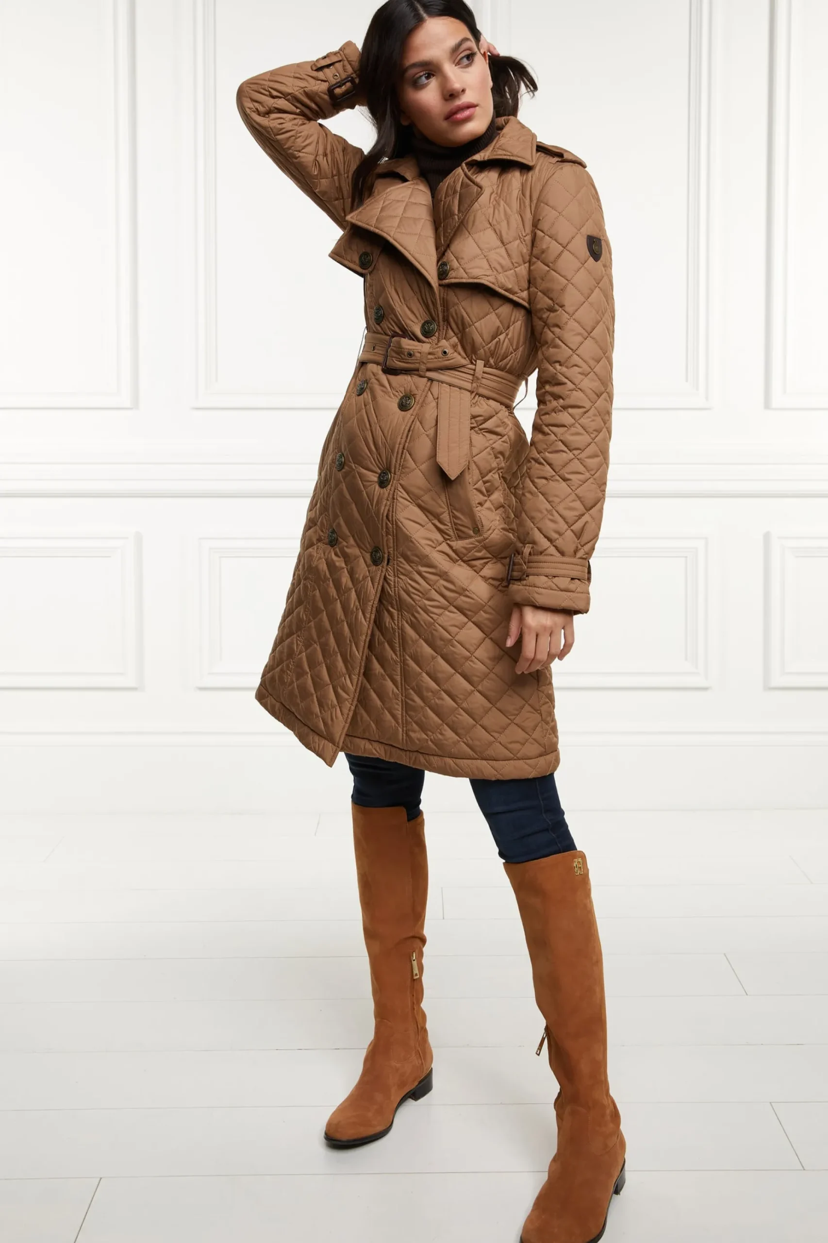 Grayson Quilted Trench Coat