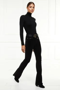 High Rise Velvet Flare