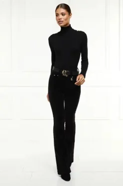 High Rise Velvet Flare