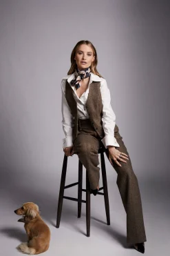 High Waisted Straight Trouser