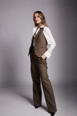 High Waisted Straight Trouser