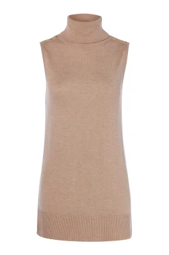 Luxury Sleeveless Roll Neck