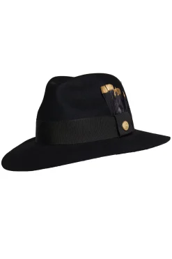 Trilby Hat Gold Feather